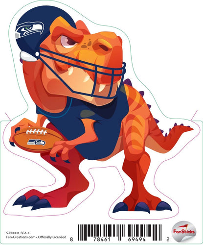 Fan Creations Decal Seattle Seahawks 3in Decal Ð Orange Standing Dinosaur