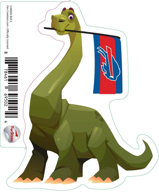 Fan Creations Decal Buffalo Bills 3in Decal Brachiosaurus - Green Dinosaur with Flag