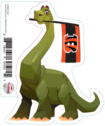 Fan Creations Decal Cincinnati Bengals 3in Decal Brachiosaurus - Green Dinosaur with Flag