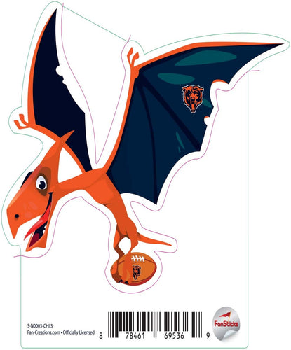 Fan Creations Decal Chicago Bears 3in Decal Pterodactyl - Blue Dinosaur with Football