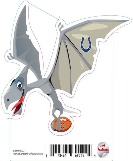 Fan Creations Decal Indianapolis Colts 3in Decal Pterodactyl - Blue Dinosaur with Football