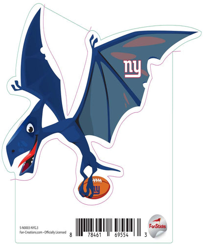Fan Creations Decal New York Giants 3in Decal Pterodactyl - Blue Dinosaur with Football
