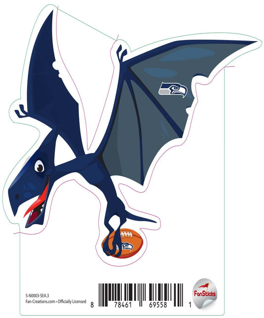 Fan Creations Decal Seattle Seahawks 3in Decal - Blue Dinosaur with Football