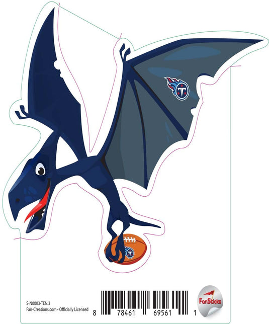 Fan Creations Decal Tennessee Titans 3in Decal - Blue Dinosaur with Football