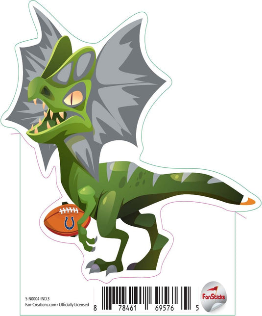 Fan Creations Decal Indianapolis Colts 3in Decal Xiphosurus - Green Winged Dinosaur with Football