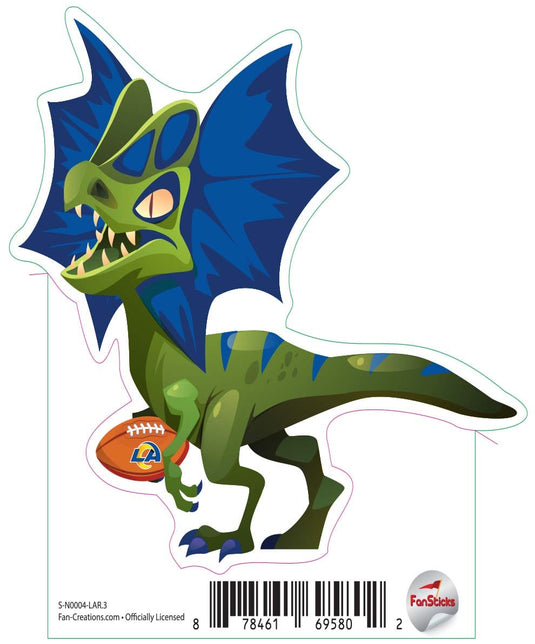 Fan Creations Decal Los Angeles Rams 3in Decal Xiphosurus - Green Winged Dinosaur with Football