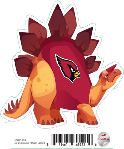 Fan Creations Decal Arizona Cardinals 3in Decal Stegosaurus