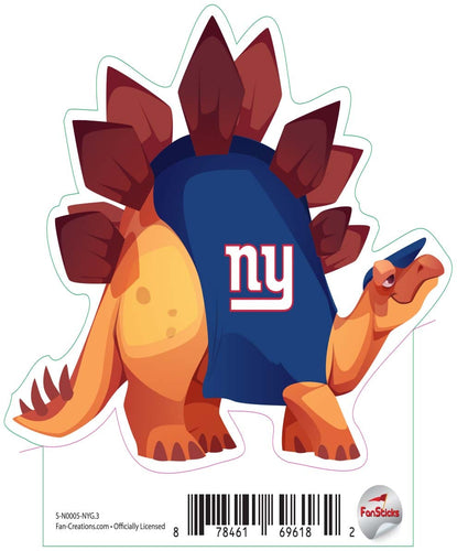 Fan Creations Decal New York Giants 3in Decal Stegosaurus - Orange Dinosaur with Team Shirt