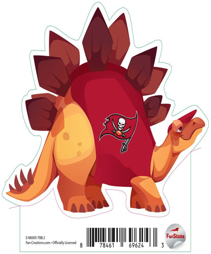 Fan Creations Decal Tampa Bay Buccaneers 3in Decal - Orange Dinosaur with Team Shirt