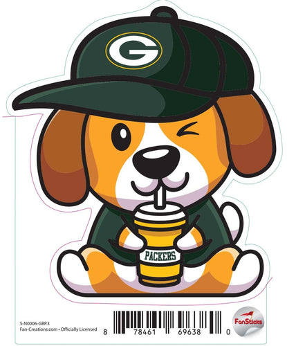 Fan Creations Decal Green Bay Packers 3in Decal Dog