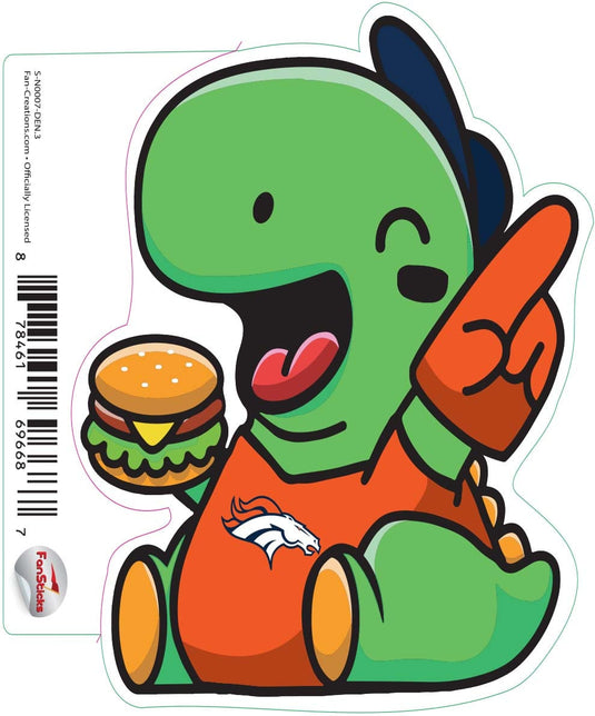 Fan Creations Decal Denver Broncos 3in Decal Dino