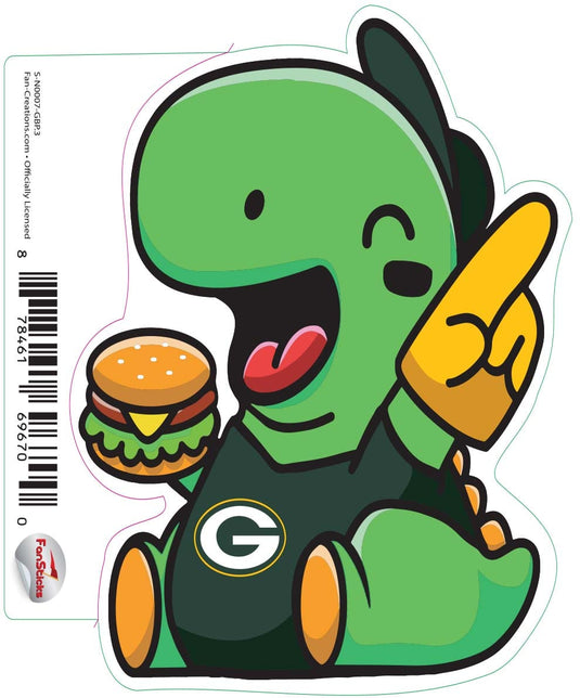 Fan Creations Decal Green Bay Packers 3in Decal Dino