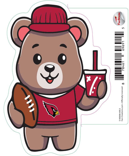 Fan Creations Decal Arizona Cardinals 3in Decal Bear