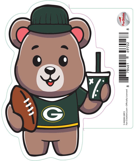 Fan Creations Decal Green Bay Packers 3in Decal Bear