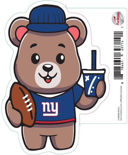 Fan Creations Decal New York Giants 3in Decal Bear