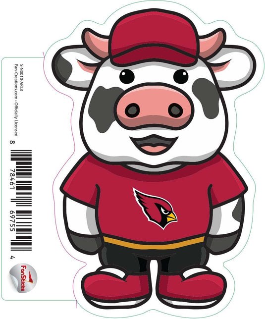 Fan Creations Decal Arizona Cardinals 3in Decal Cow