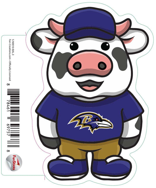 Fan Creations Decal Baltimore Ravens 3in Decal Cow