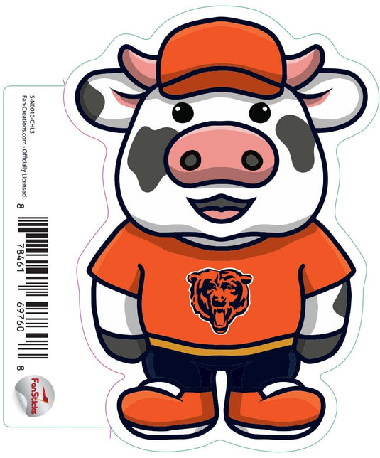 Fan Creations Decal Chicago Bears 3in Decal Cow