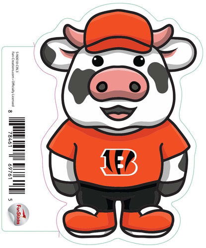 Fan Creations Decal Cincinnati Bengals 3in Decal Cow