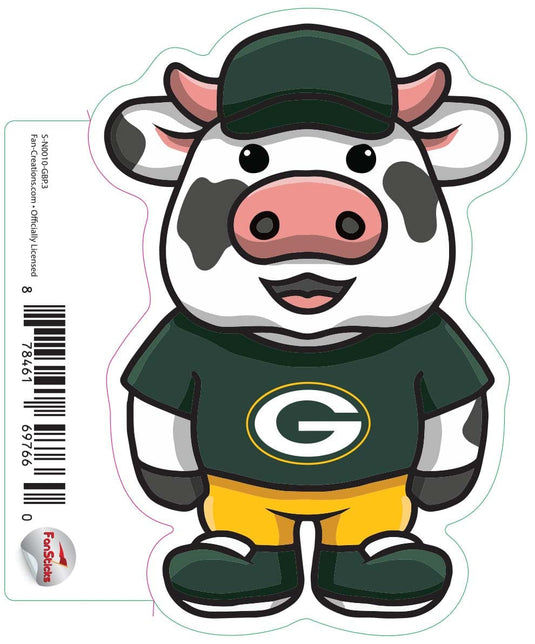 Fan Creations Decal Green Bay Packers 3in Decal Cow