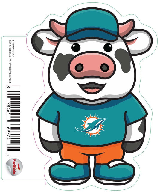 Fan Creations Decal Miami Dolphins 3in Decal Cow