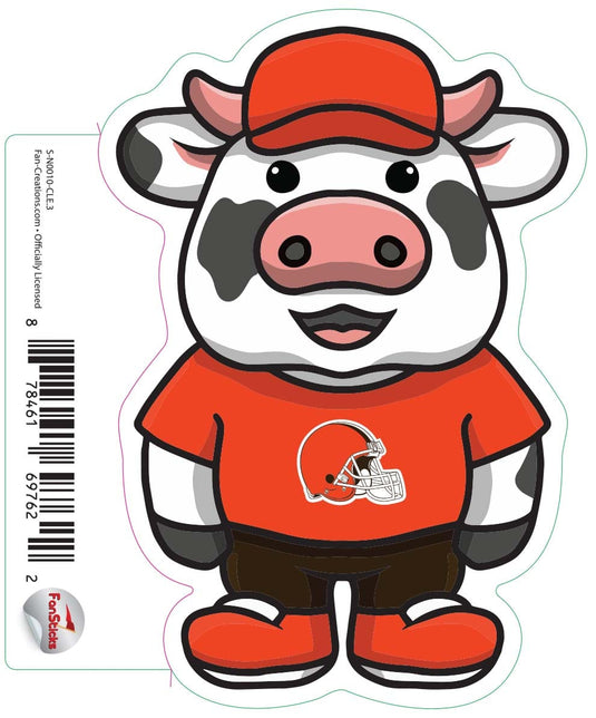 Fan Creations Decal Cleveland Browns 3in Decal Cow