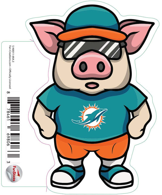 Fan Creations Decal Miami Dolphins 3in Decal Pig