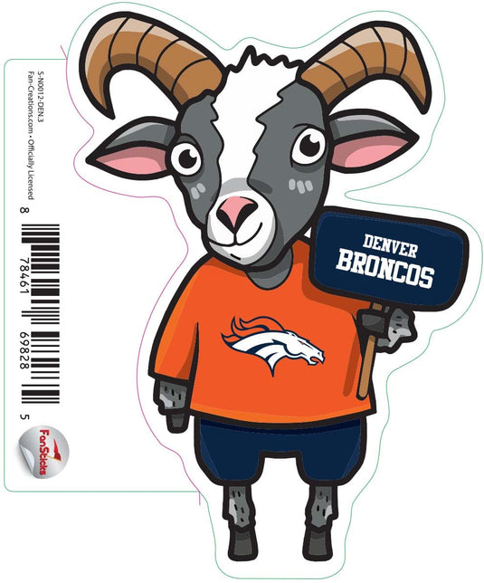 Fan Creations Decal Denver Broncos 3in Decal Goat