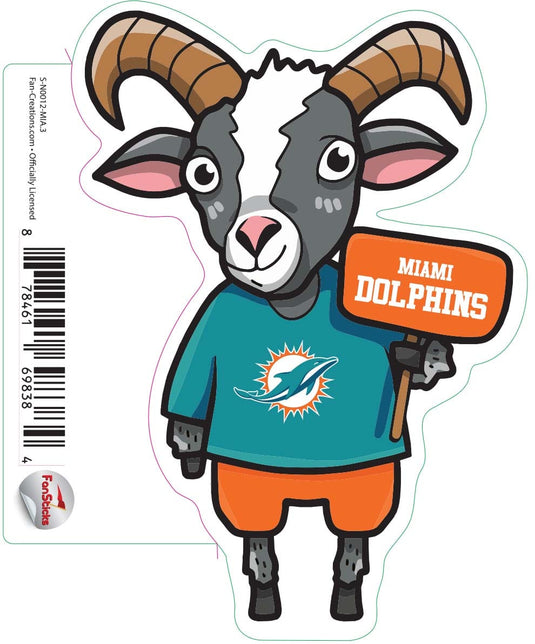 Fan Creations Decal Miami Dolphins 3in Decal Goat