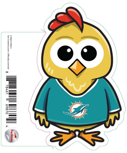 Fan Creations Decal Miami Dolphins 3in Decal Chicken