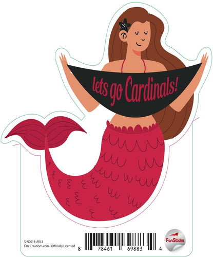 Fan Creations Decal Arizona Cardinals 3in Decal Mermaid with Banner