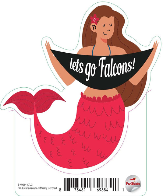 Fan Creations Decal Atlanta Falcons 3in Decal Mermaid with Banner