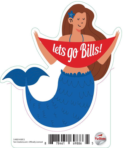 Fan Creations Decal Buffalo Bills 3in Decal Mermaid with Banner