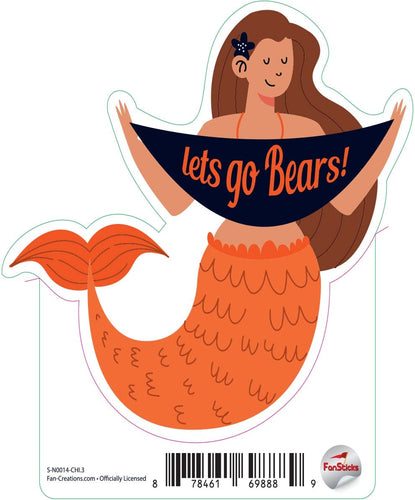 Fan Creations Decal Chicago Bears 3in Decal Mermaid with Banner