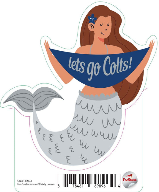 Fan Creations Decal Indianapolis Colts 3in Decal Mermaid with Banner