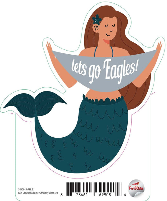 Fan Creations Decal Philadelphia Eagles 3in Decal Mermaid with Banner