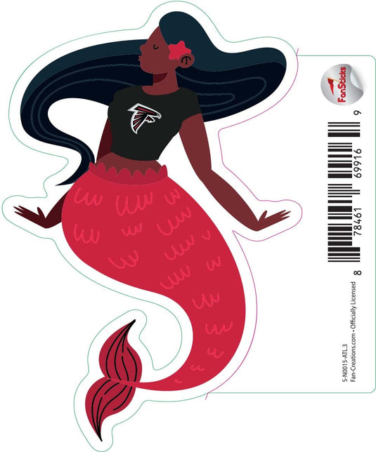 Fan Creations Decal Atlanta Falcons 3in Decal Mermaid with Team Shirt