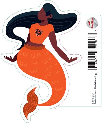 Fan Creations Decal Chicago Bears 3in Decal Mermaid with Team Shirt