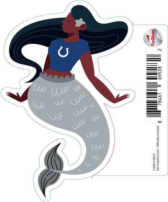 Fan Creations Decal Indianapolis Colts 3in Decal Mermaid with Team Shirt