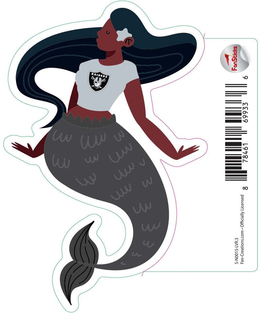 Fan Creations Decal Las Vegas Raiders 3in Decal Mermaid with Team Shirt