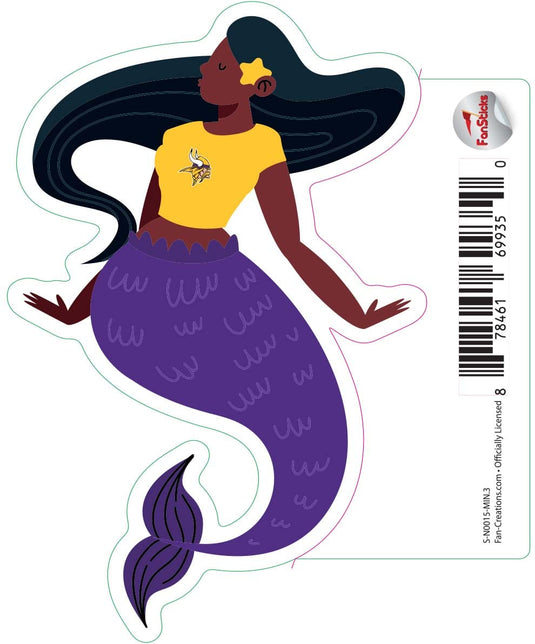 Fan Creations Decal Minnesota Vikings 3in Decal Mermaid with Team Shirt