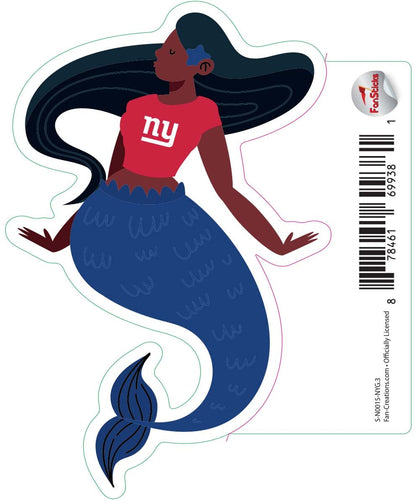 Fan Creations Decal New York Giants 3in Decal Mermaid with Team Shirt