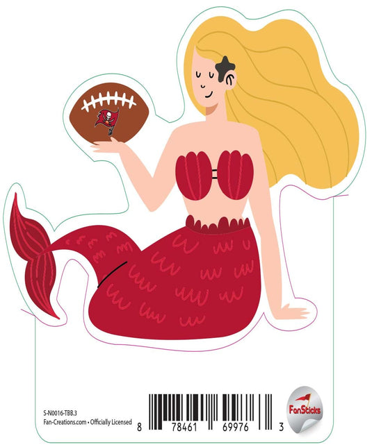 Fan Creations Decal Tampa Bay Buccaneers 3in Decal - Mermaid with Football