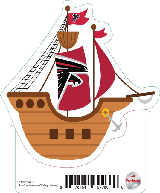 Fan Creations Decal Atlanta Falcons 3in Decal Pirate Ship