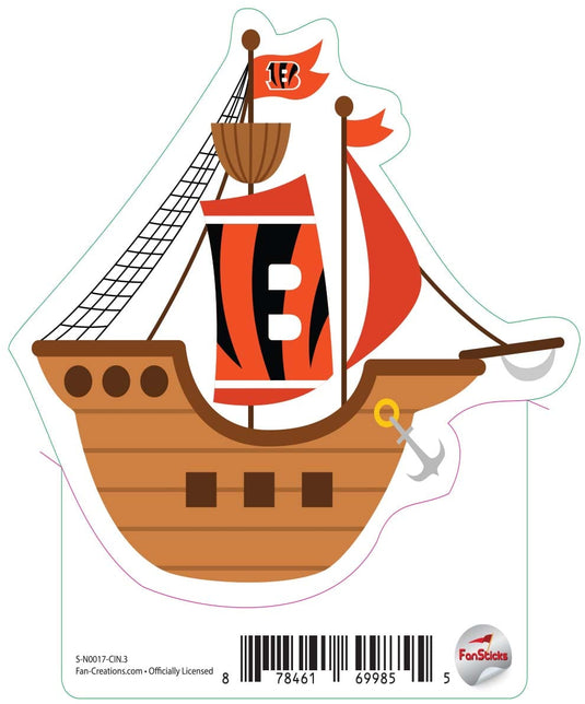 Fan Creations Decal Cincinnati Bengals 3in Decal Pirate Ship