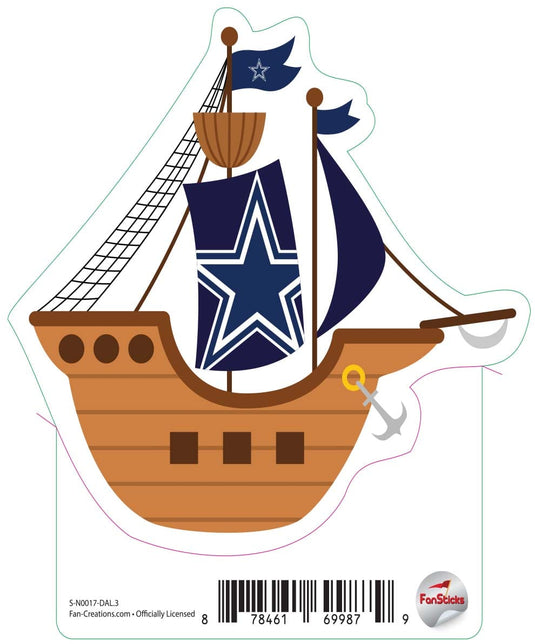 Fan Creations Decal Dallas Cowboys 3in Decal Pirate Ship