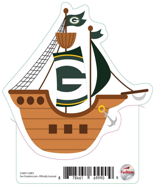 Fan Creations Decal Green Bay Packers 3in Decal Pirate Ship