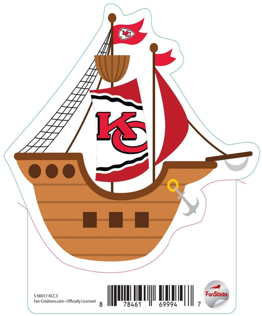 Fan Creations Decal Kansas City Chiefs 3in Decal Pirate Ship