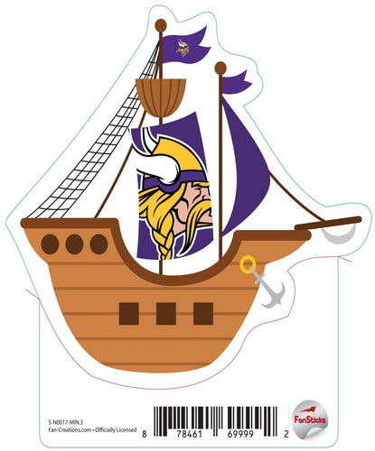 Fan Creations Decal Minnesota Vikings 3in Decal Pirate Ship