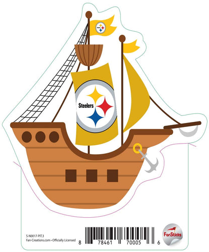 Fan Creations Decal Pittsburgh Steelers 3in Decal  Pirate Ship